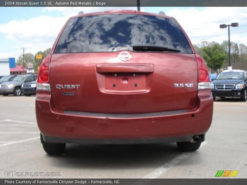 Autumn Red Metallic / Beige 2004 Nissan Quest 3.5 SE