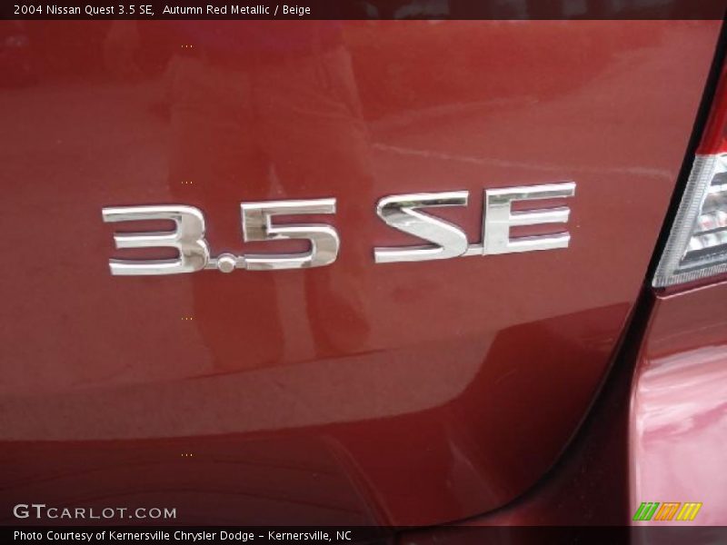 Autumn Red Metallic / Beige 2004 Nissan Quest 3.5 SE