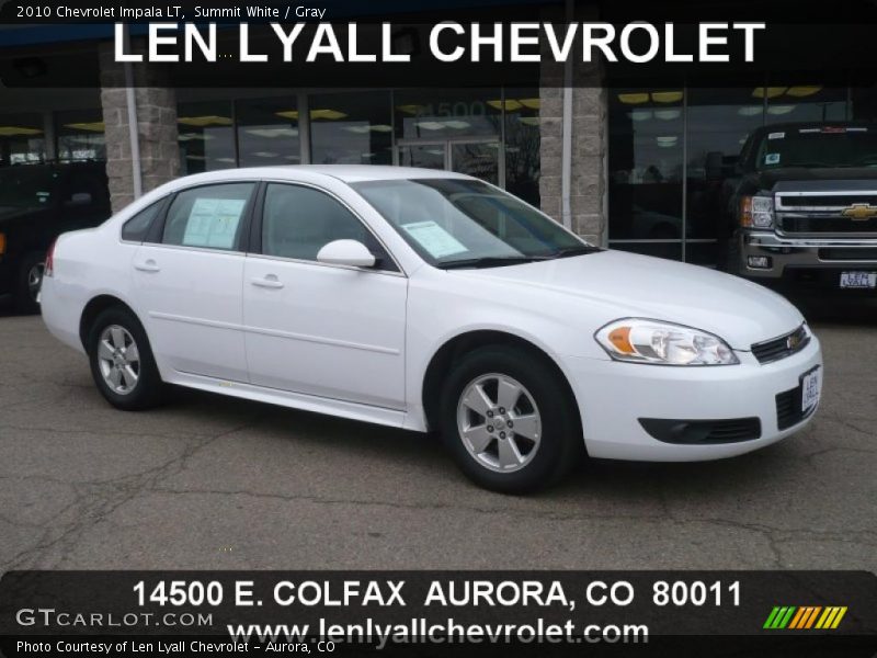 Summit White / Gray 2010 Chevrolet Impala LT