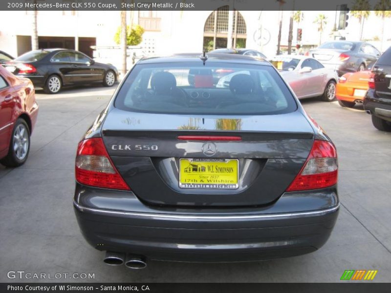 Steel Grey Metallic / Black 2009 Mercedes-Benz CLK 550 Coupe