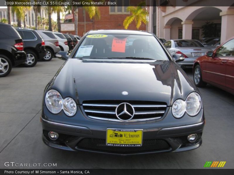 Steel Grey Metallic / Black 2009 Mercedes-Benz CLK 550 Coupe