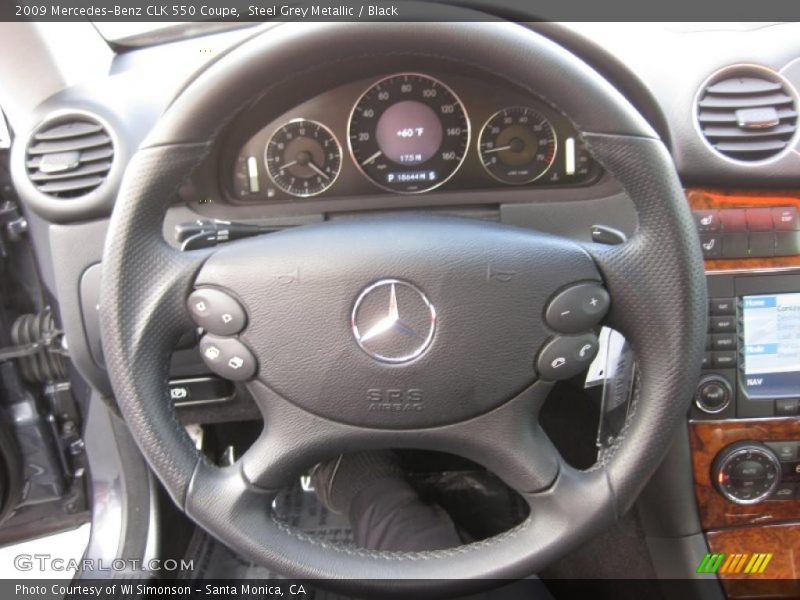 Steel Grey Metallic / Black 2009 Mercedes-Benz CLK 550 Coupe