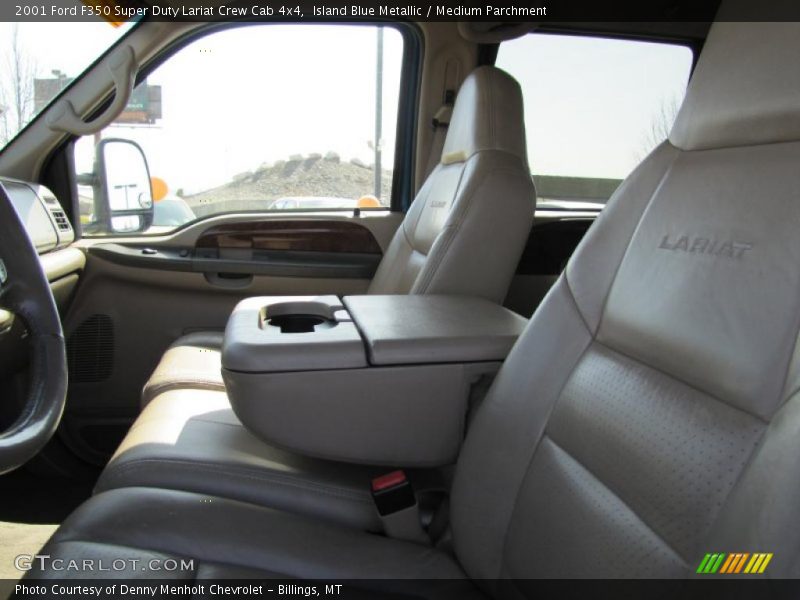 Island Blue Metallic / Medium Parchment 2001 Ford F350 Super Duty Lariat Crew Cab 4x4