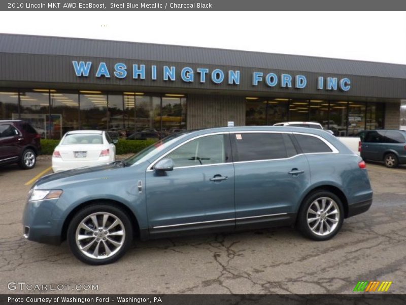 Steel Blue Metallic / Charcoal Black 2010 Lincoln MKT AWD EcoBoost