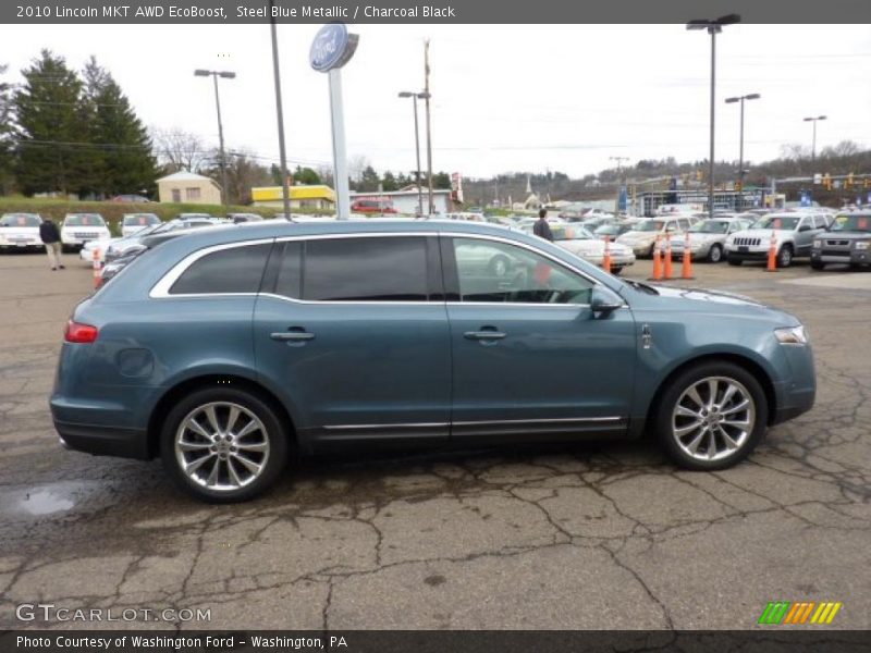 Steel Blue Metallic / Charcoal Black 2010 Lincoln MKT AWD EcoBoost