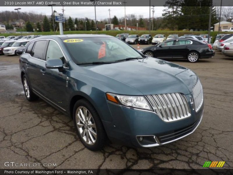 Steel Blue Metallic / Charcoal Black 2010 Lincoln MKT AWD EcoBoost