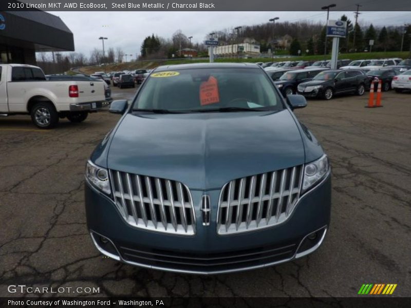 Steel Blue Metallic / Charcoal Black 2010 Lincoln MKT AWD EcoBoost