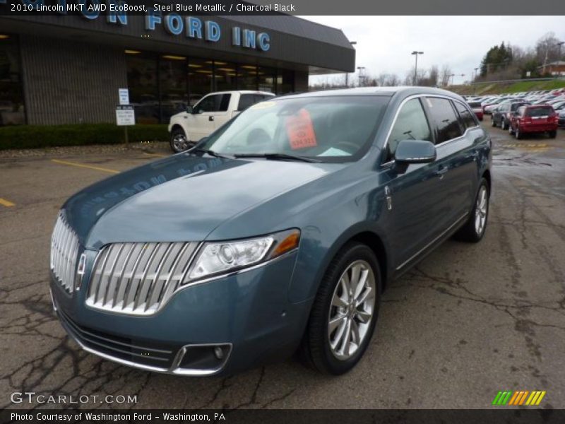 Steel Blue Metallic / Charcoal Black 2010 Lincoln MKT AWD EcoBoost