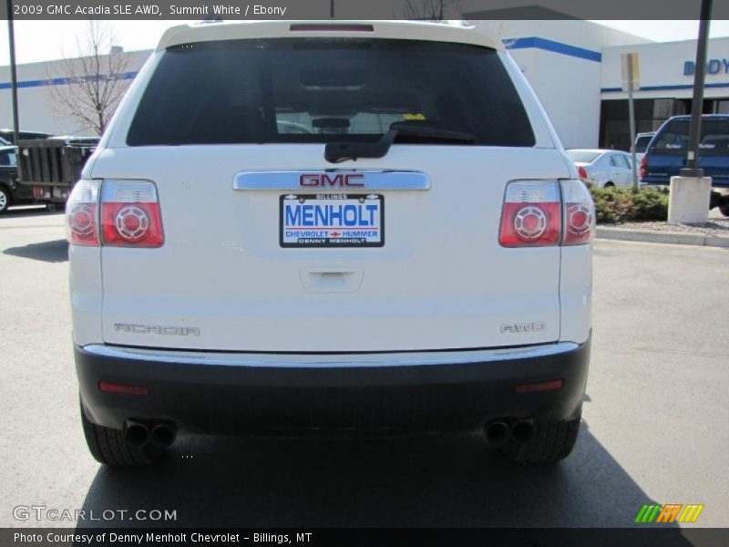 Summit White / Ebony 2009 GMC Acadia SLE AWD