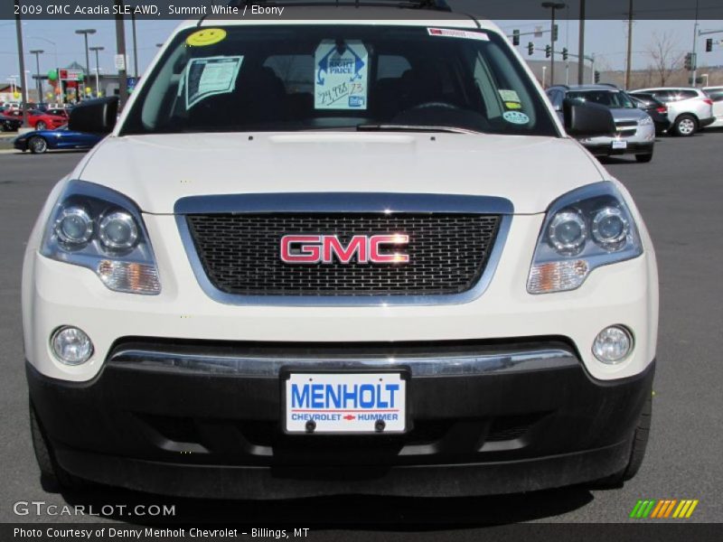 Summit White / Ebony 2009 GMC Acadia SLE AWD