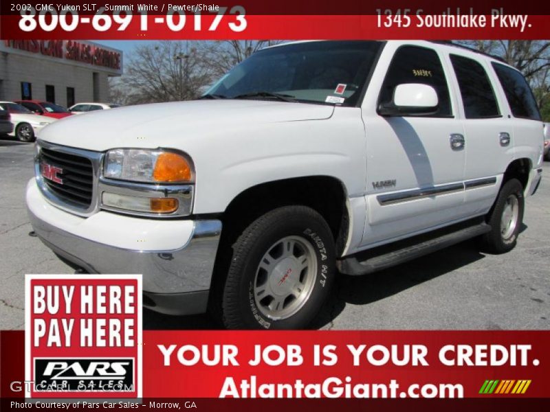 Summit White / Pewter/Shale 2002 GMC Yukon SLT