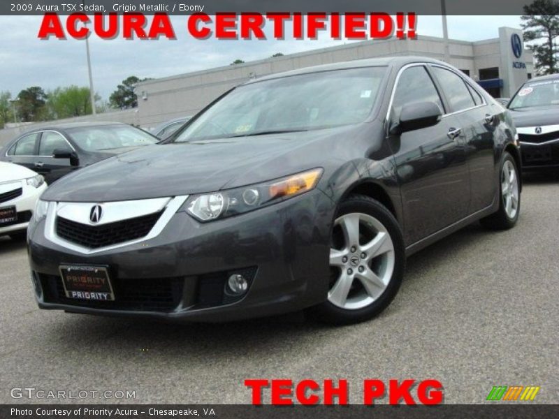 Grigio Metallic / Ebony 2009 Acura TSX Sedan