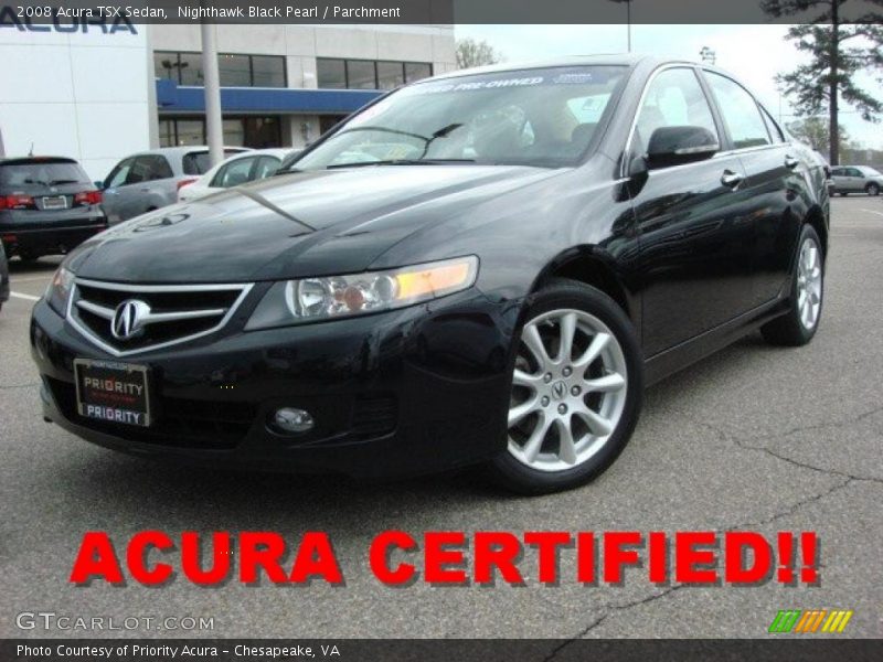 Nighthawk Black Pearl / Parchment 2008 Acura TSX Sedan