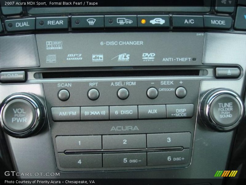 Formal Black Pearl / Taupe 2007 Acura MDX Sport
