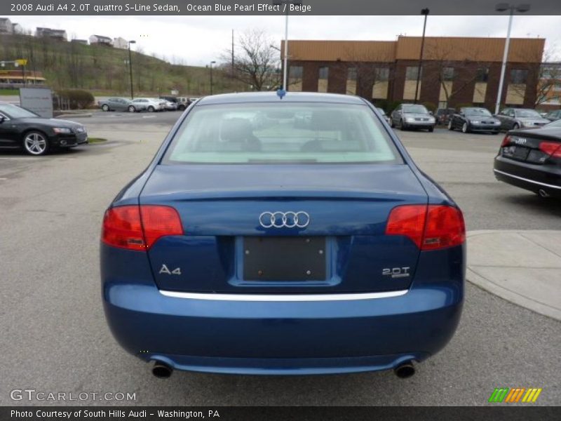 Ocean Blue Pearl Effect / Beige 2008 Audi A4 2.0T quattro S-Line Sedan