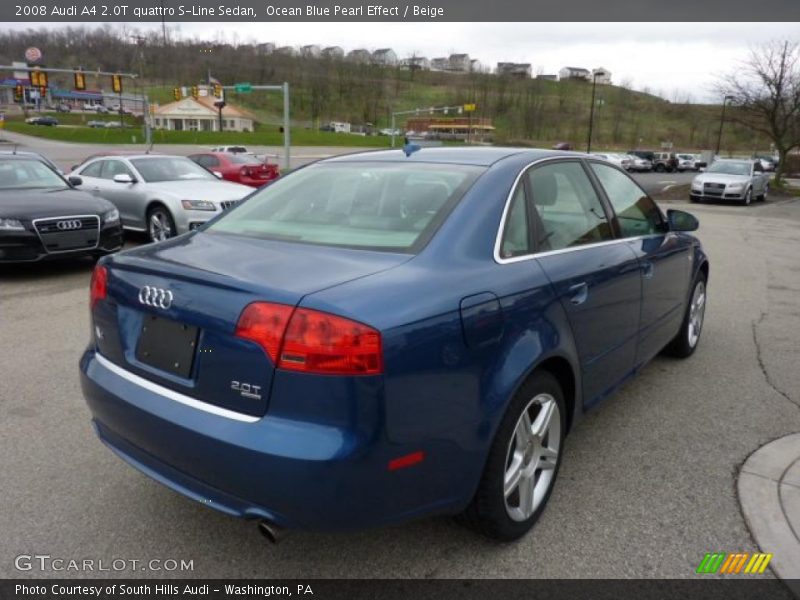 Ocean Blue Pearl Effect / Beige 2008 Audi A4 2.0T quattro S-Line Sedan