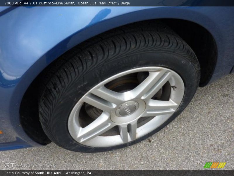 Ocean Blue Pearl Effect / Beige 2008 Audi A4 2.0T quattro S-Line Sedan