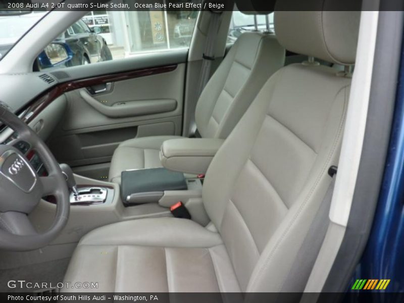 Ocean Blue Pearl Effect / Beige 2008 Audi A4 2.0T quattro S-Line Sedan