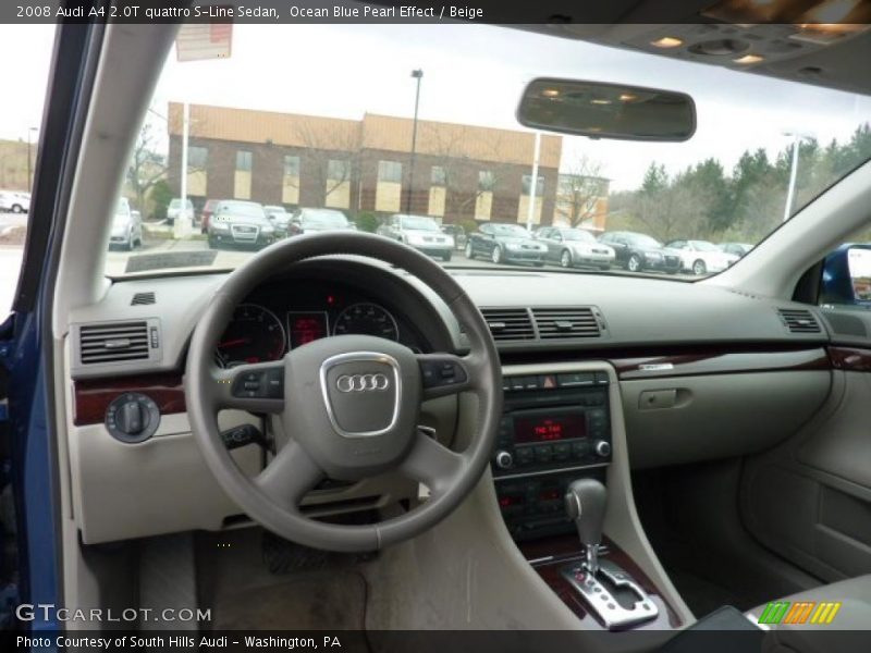 Ocean Blue Pearl Effect / Beige 2008 Audi A4 2.0T quattro S-Line Sedan