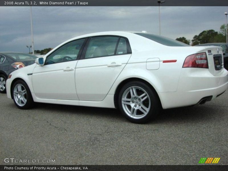 White Diamond Pearl / Taupe 2008 Acura TL 3.2