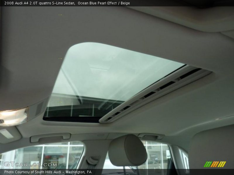Ocean Blue Pearl Effect / Beige 2008 Audi A4 2.0T quattro S-Line Sedan