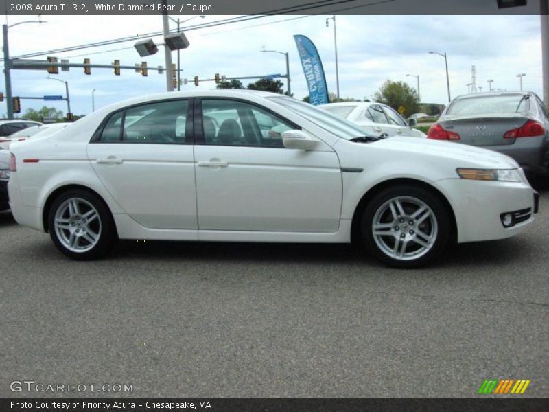 White Diamond Pearl / Taupe 2008 Acura TL 3.2