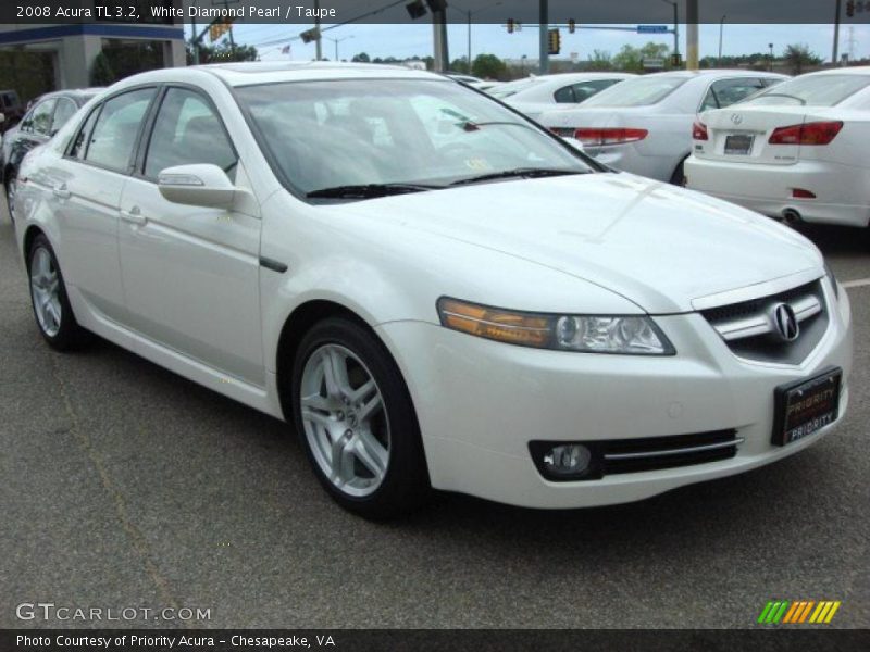 White Diamond Pearl / Taupe 2008 Acura TL 3.2