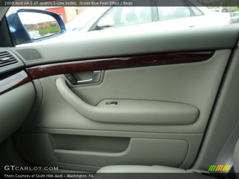 Ocean Blue Pearl Effect / Beige 2008 Audi A4 2.0T quattro S-Line Sedan
