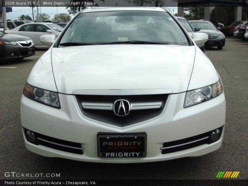 White Diamond Pearl / Taupe 2008 Acura TL 3.2