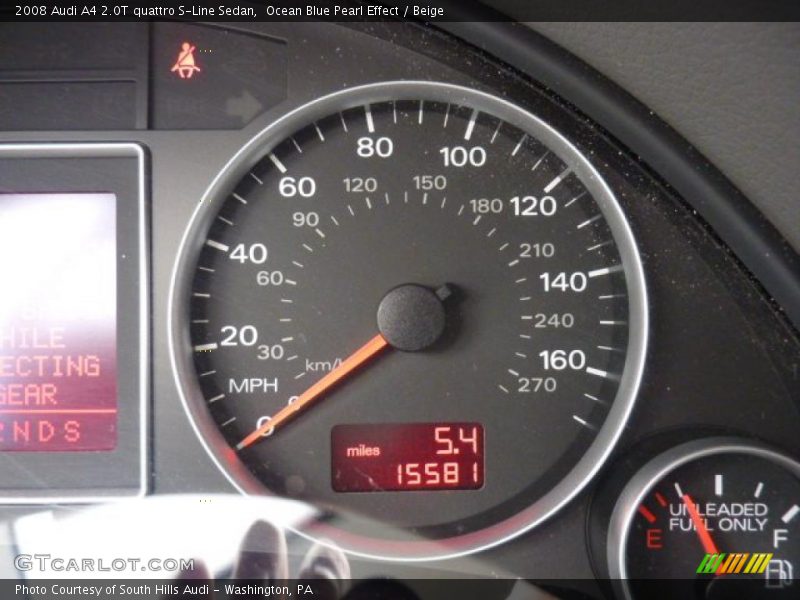 Ocean Blue Pearl Effect / Beige 2008 Audi A4 2.0T quattro S-Line Sedan