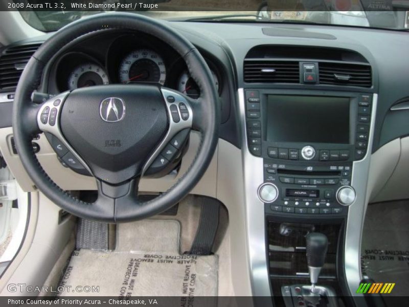 White Diamond Pearl / Taupe 2008 Acura TL 3.2