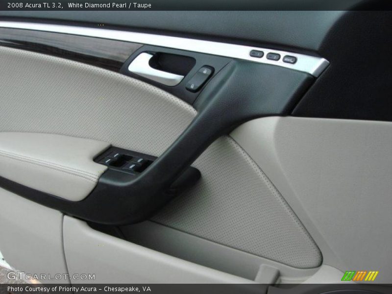 White Diamond Pearl / Taupe 2008 Acura TL 3.2