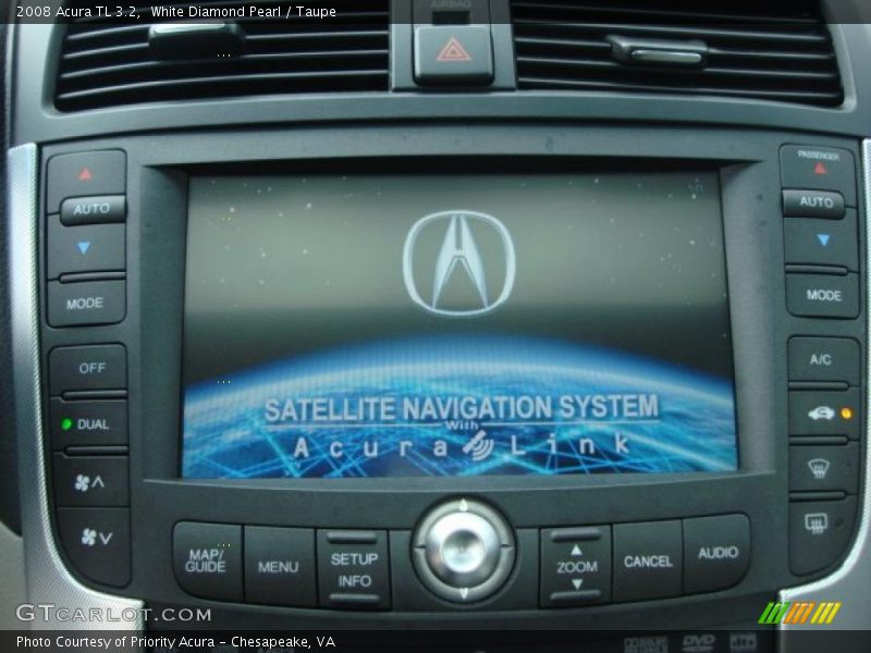 White Diamond Pearl / Taupe 2008 Acura TL 3.2