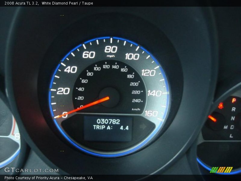 White Diamond Pearl / Taupe 2008 Acura TL 3.2