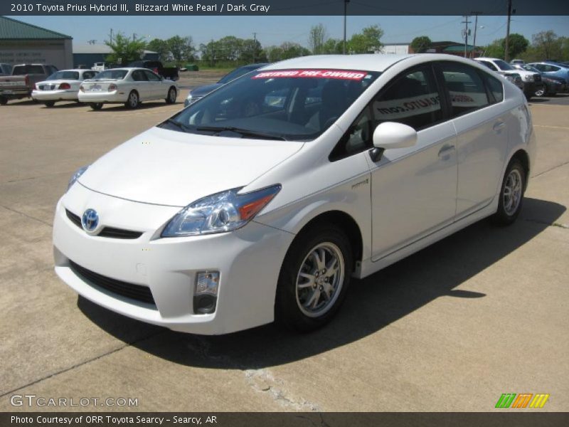 Blizzard White Pearl / Dark Gray 2010 Toyota Prius Hybrid III