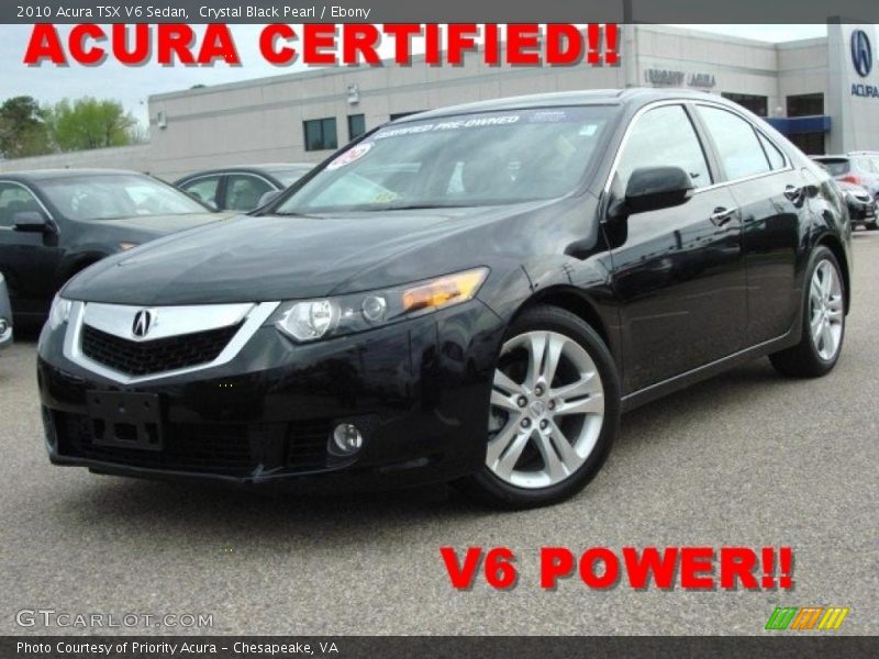 Crystal Black Pearl / Ebony 2010 Acura TSX V6 Sedan