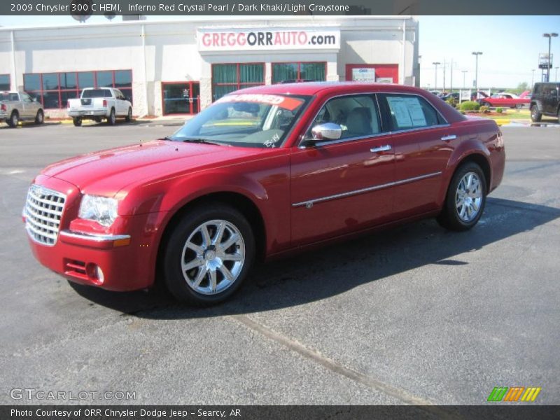 Inferno Red Crystal Pearl / Dark Khaki/Light Graystone 2009 Chrysler 300 C HEMI
