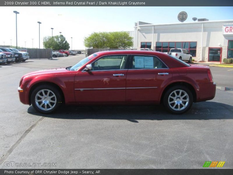 Inferno Red Crystal Pearl / Dark Khaki/Light Graystone 2009 Chrysler 300 C HEMI