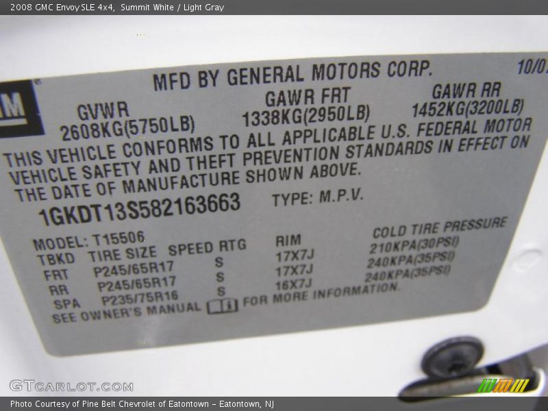 Summit White / Light Gray 2008 GMC Envoy SLE 4x4