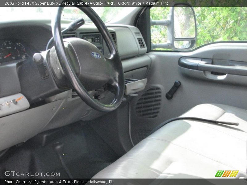 Oxford White / Medium Flint 2003 Ford F450 Super Duty XL Regular Cab 4x4 Utility Truck