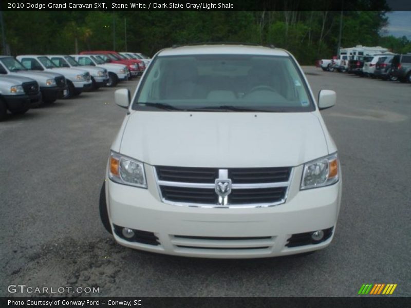 Stone White / Dark Slate Gray/Light Shale 2010 Dodge Grand Caravan SXT