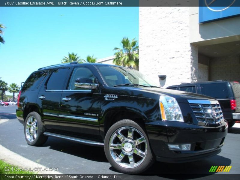 Black Raven / Cocoa/Light Cashmere 2007 Cadillac Escalade AWD