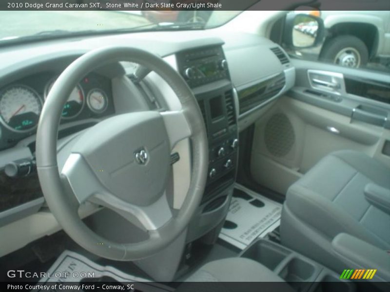 Stone White / Dark Slate Gray/Light Shale 2010 Dodge Grand Caravan SXT