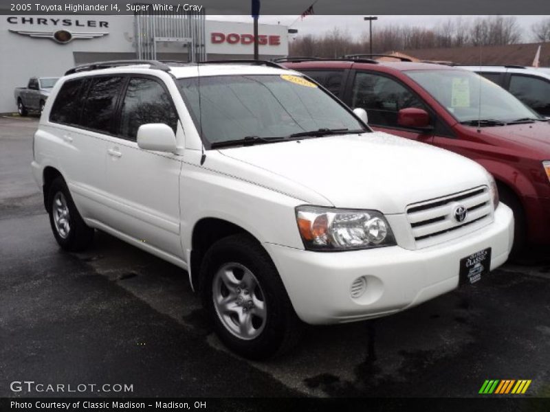 Super White / Gray 2005 Toyota Highlander I4