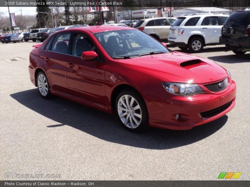Lightning Red / Carbon Black 2008 Subaru Impreza WRX Sedan