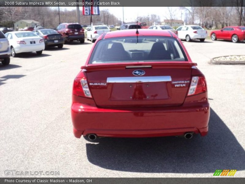 Lightning Red / Carbon Black 2008 Subaru Impreza WRX Sedan