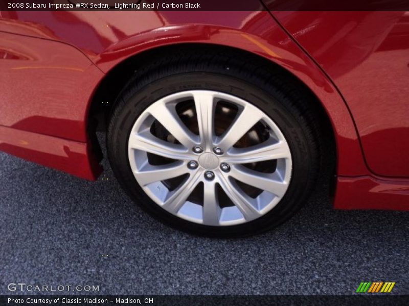 Lightning Red / Carbon Black 2008 Subaru Impreza WRX Sedan