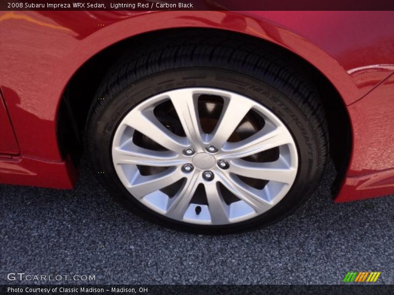 Lightning Red / Carbon Black 2008 Subaru Impreza WRX Sedan