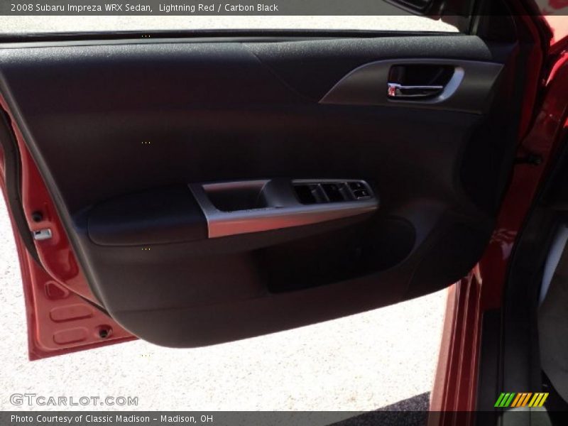 Lightning Red / Carbon Black 2008 Subaru Impreza WRX Sedan