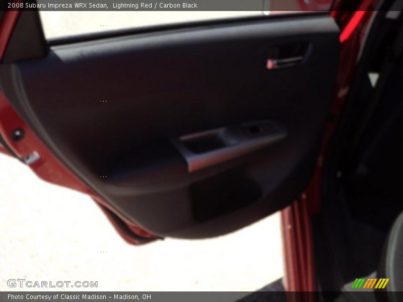 Lightning Red / Carbon Black 2008 Subaru Impreza WRX Sedan